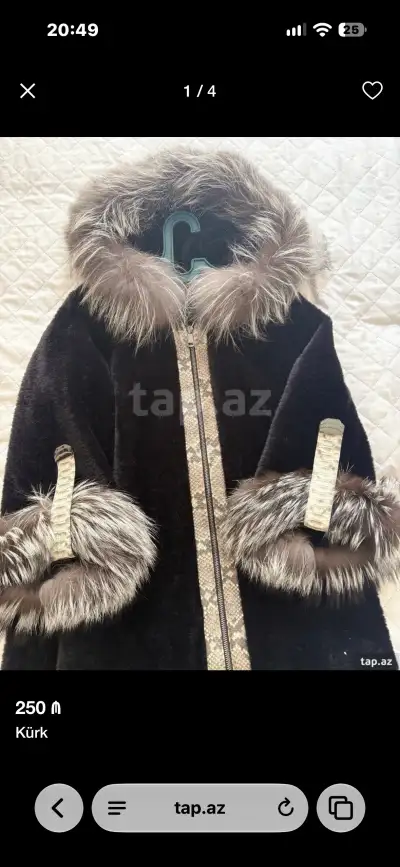 🖤 Qara kürk – orijinal pesets tükü ilə Satilir" 