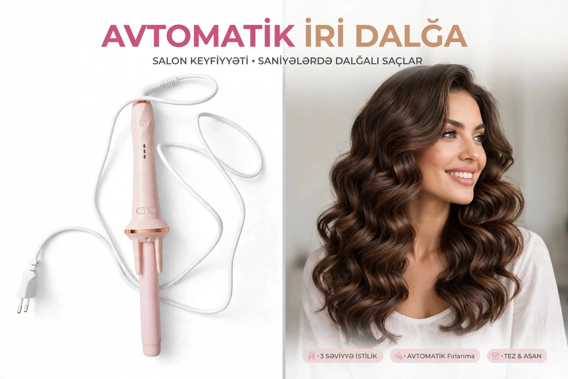 3 ədəd Saç Buran Maşa - Avtomatik + Zilan + Afro - Hamısı 30 AZN