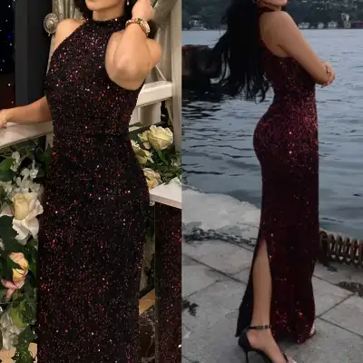 Biserli Tünd Qırmızı Don S Ölçü